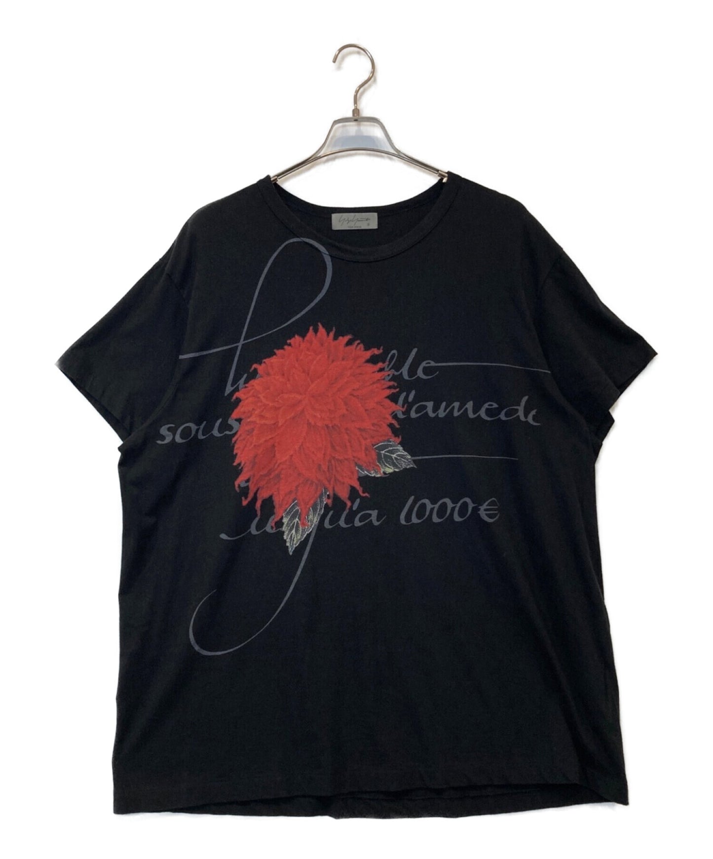 [Pre-owned] Yohji Yamamoto pour homme Dahlia Flower Print Crew Neck T-Shirt HG-T68-278