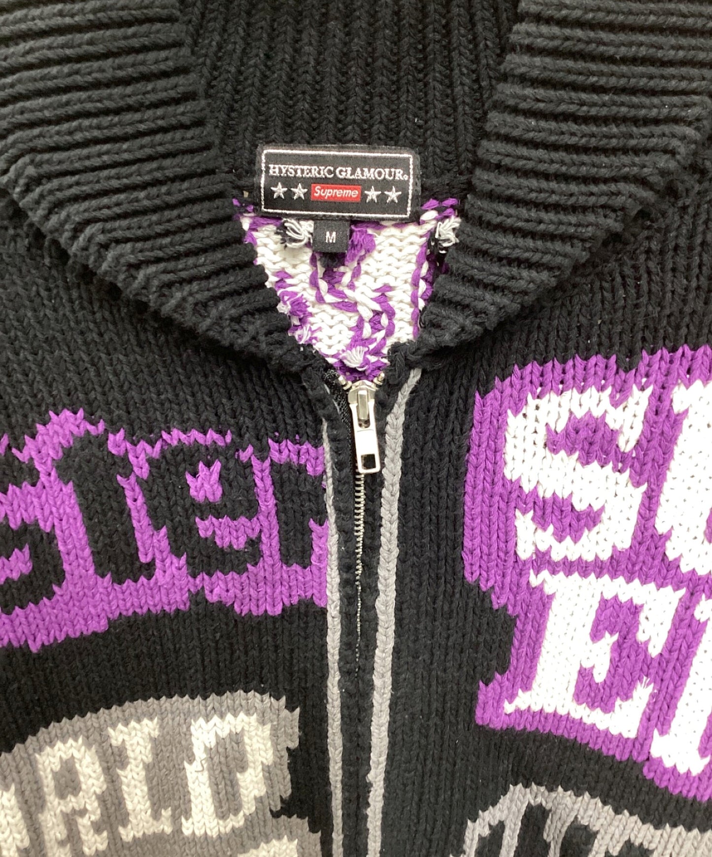 [Pre-owned] Supreme×HYSTERIC GLAMOUR Logos Zip Up Sweater