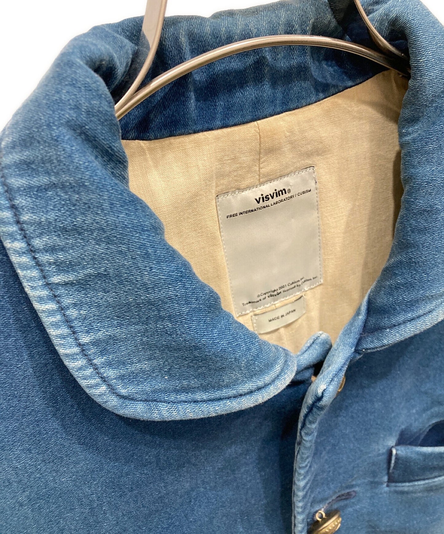 Visvim 13A/W F.I.L獨家Potomac JKT DMGD Moleskin Moleskin Vintage Processed Potomac Jacket Indigo切換