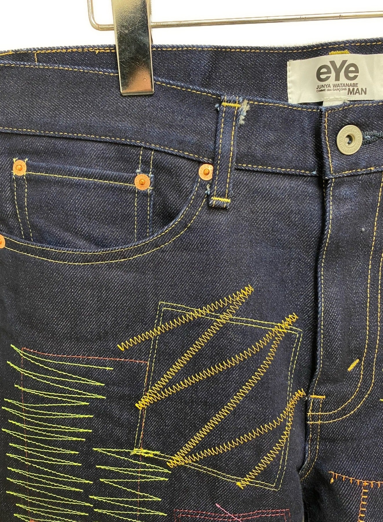 [Pre-owned] eye JUNYA WATANABE MAN COMME des GARCONS Multicolor Embroidered Denim Pants WB-P908