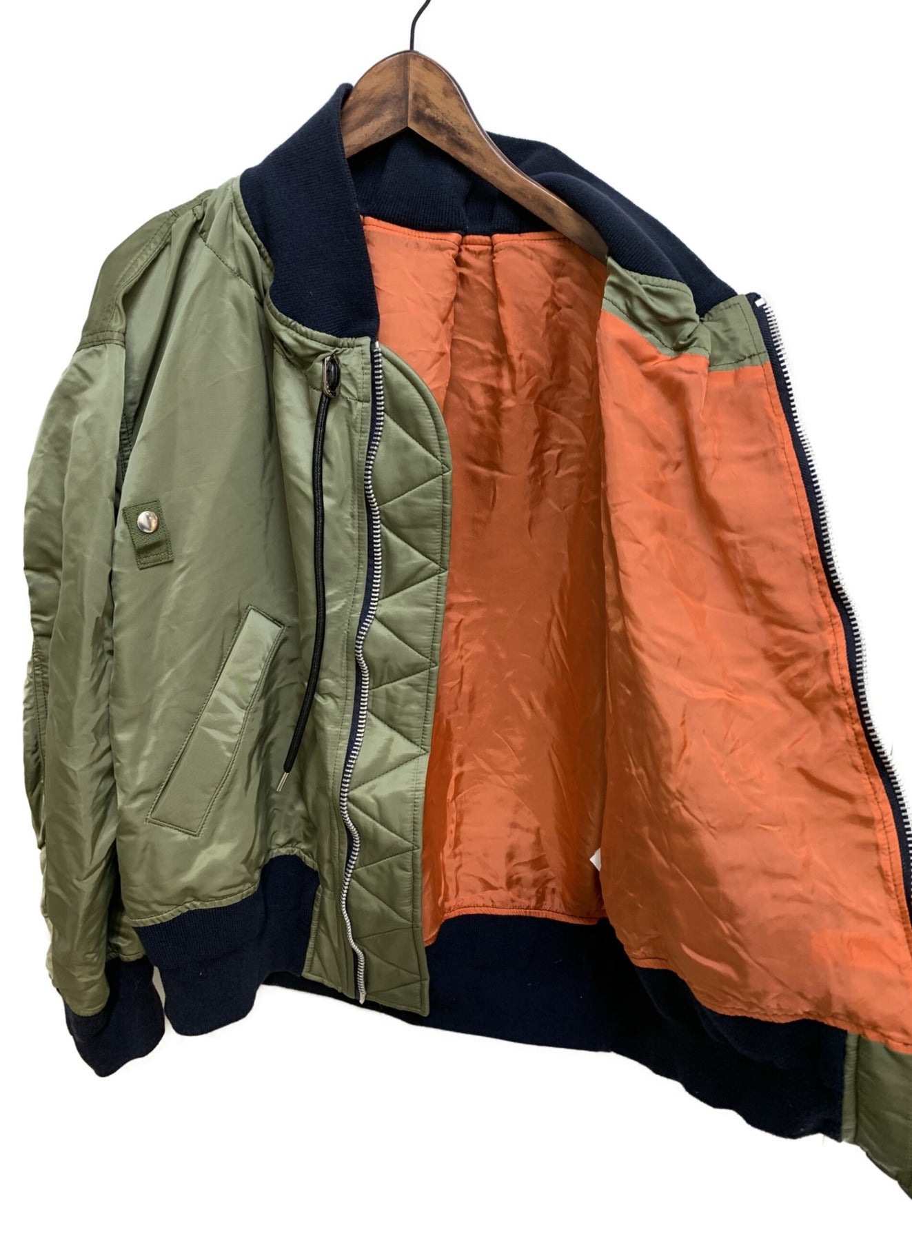 Sacai MA-1 × Melton 재킷 19-04714