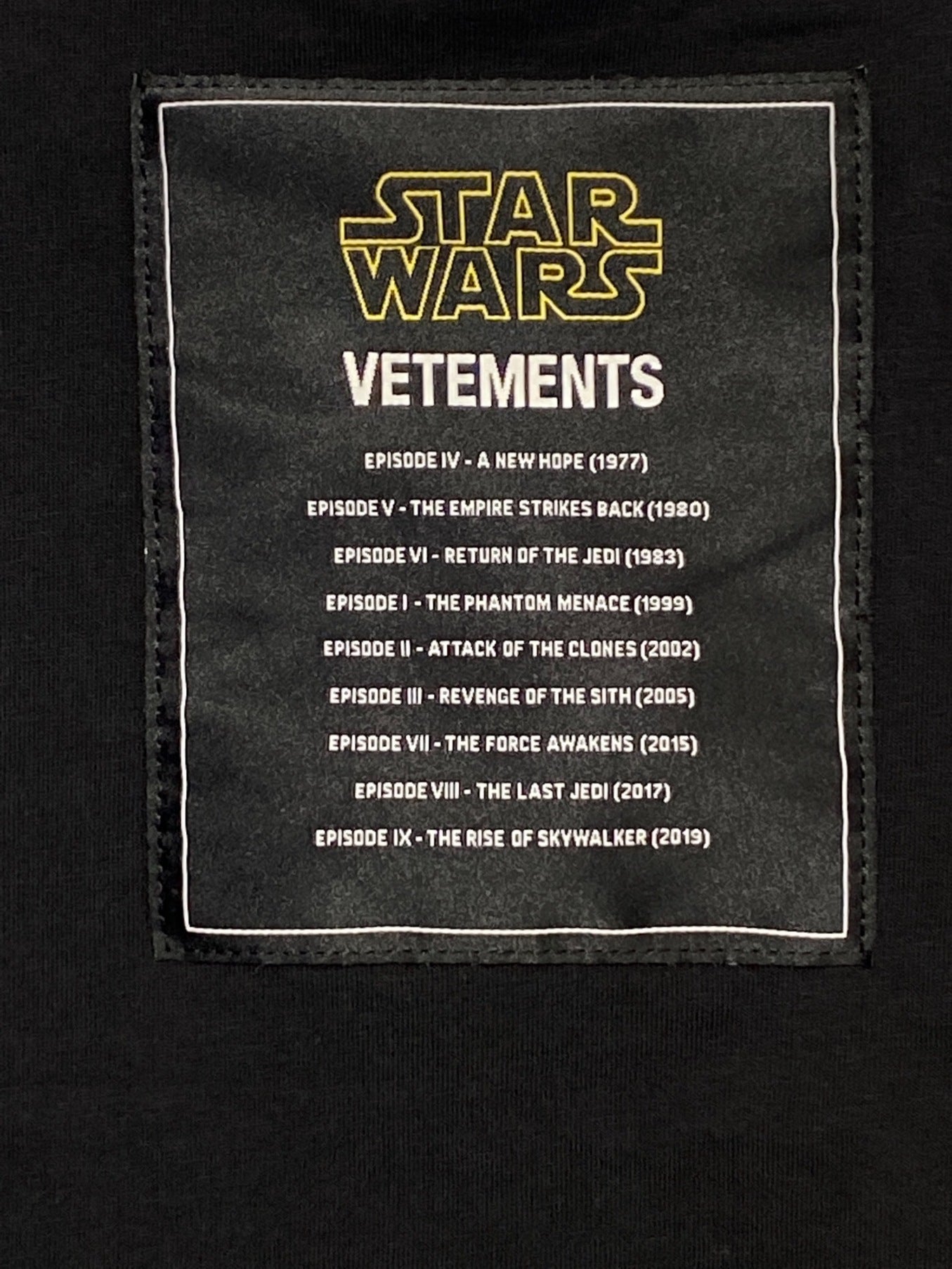 Vetements × Star Wars 티셔츠 USW21TS003