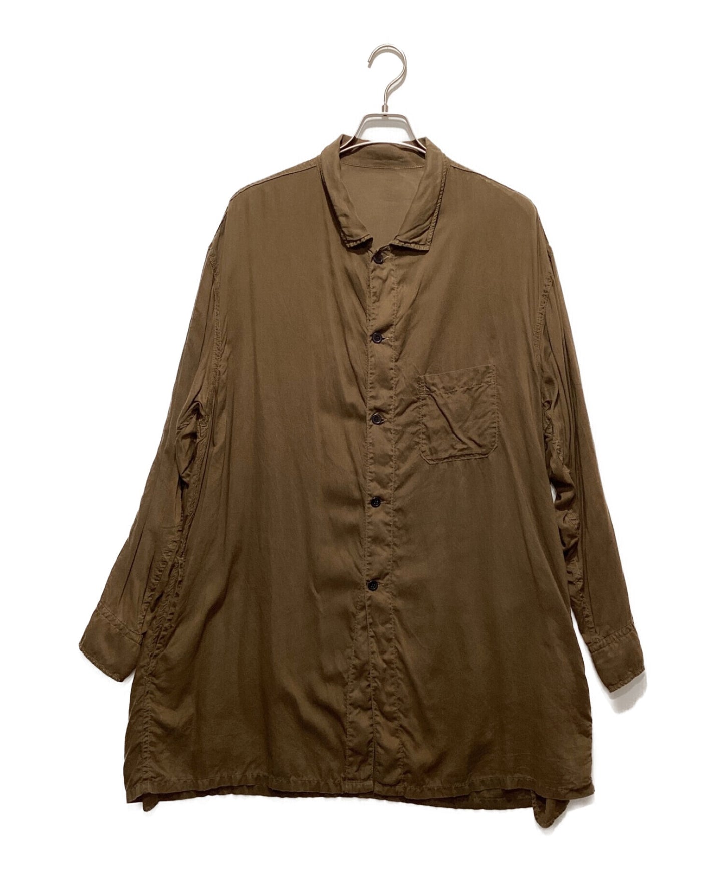 Yohji Yamamoto Pour Homme纖維素服裝染料草坪露天領襯衫HX-B08-200