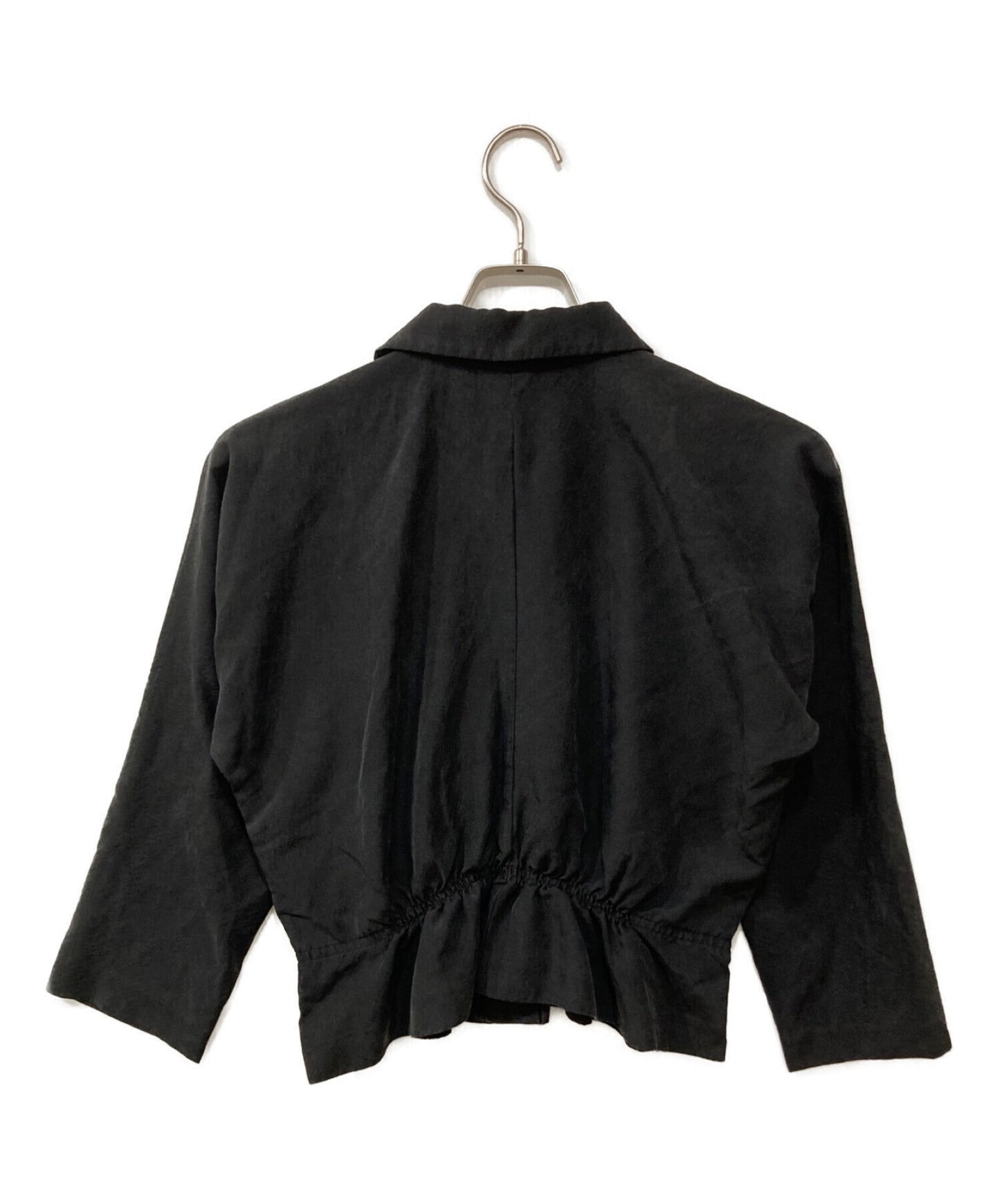 [Pre-owned] COMME des GARCONS Silk wool waist gathered round collar blouse G1-B023