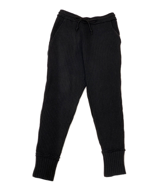 Y的羊毛尼龙不平坦的腰绳裤/针织裤/肋骨裤子YE-T09-161-2