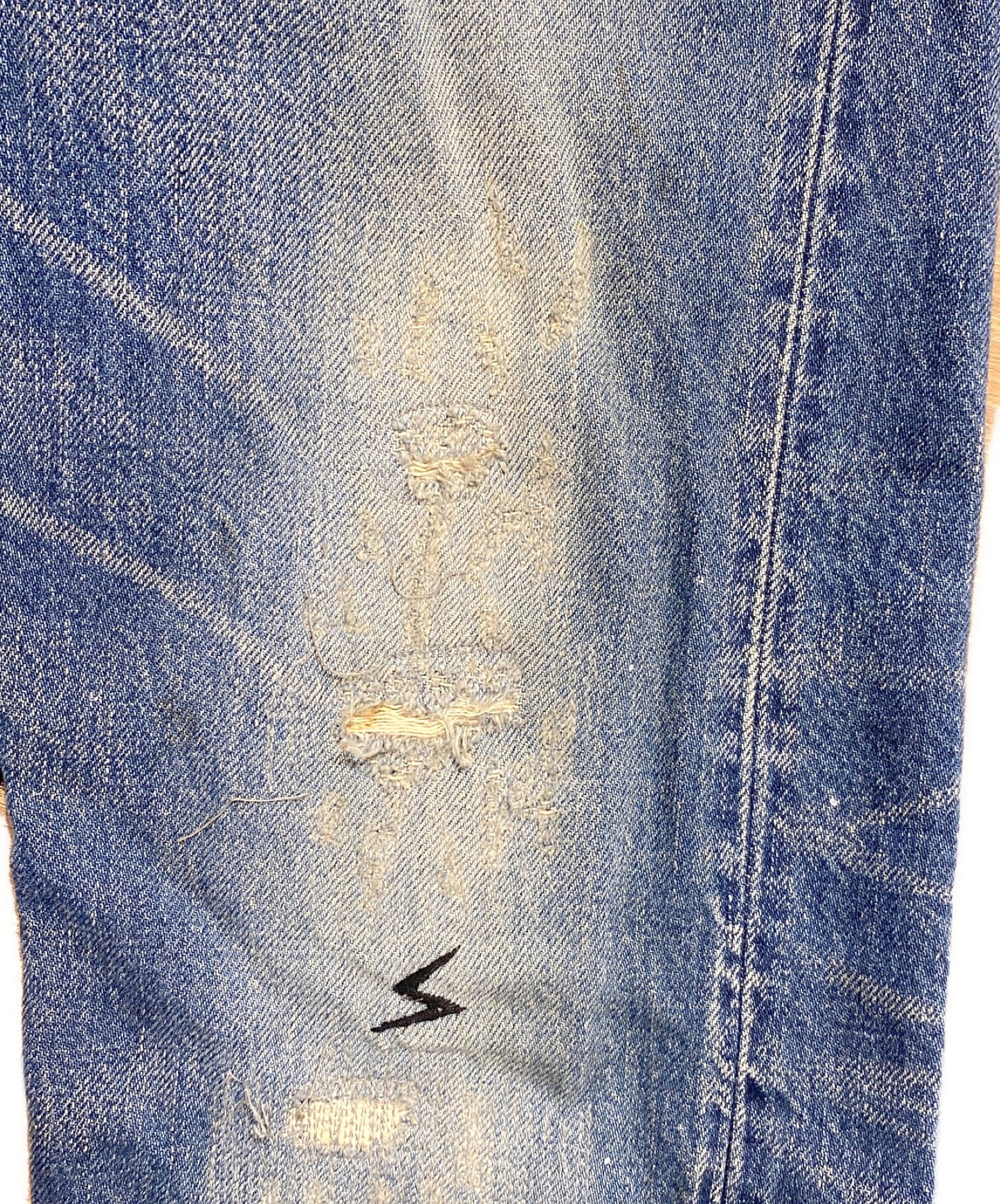 [Pre-owned] UNDERCOVER Patti Smith lyrics embroidery repaired denim pants C4521