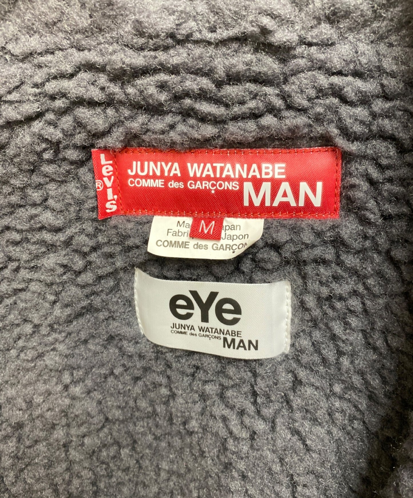 Eye Comme des Garcons Junyawatanabe Man棉牛仔布和Cowhide Levi的W名稱夾克WH-J918